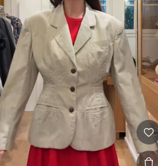 Jean Paul Gaultier Green Pinstripe Blazer 40  AGC3716