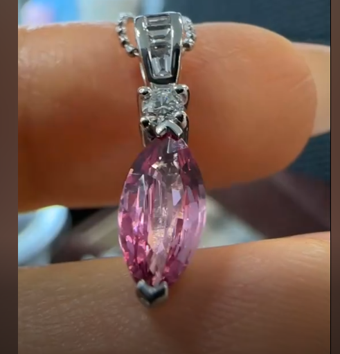 PT900 PAPARADSCHA 0.954 DIA 0/15 PEDANT NECKLACE 25-55225