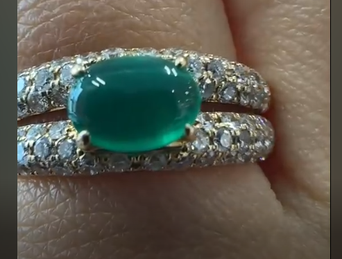 K18 Emerald Cat's Eye Ring EM 0.66 DA 0.74 Cat's Eye 5.3g GR
J-SO 26-5005-0