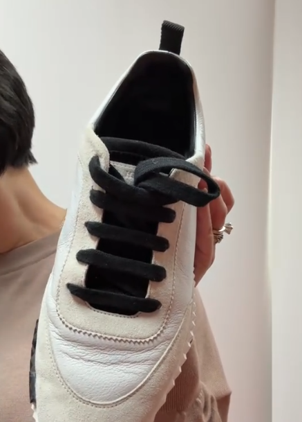 33. Bouncing Sneaker In Leather White/Black - 40