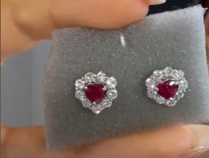 Pt900 Ruby Earrings 1J0722SP54C