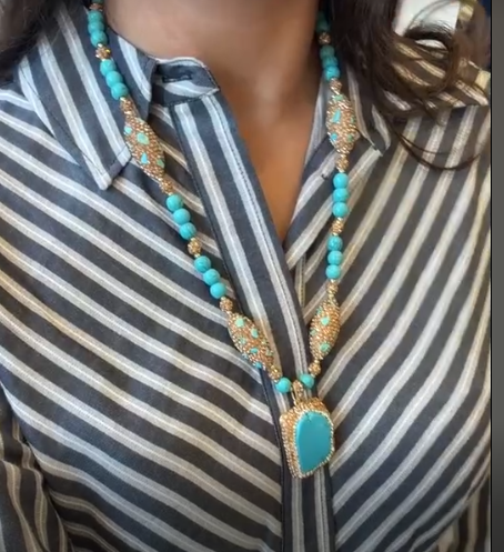 mother turquoise necklace AKC1432 african brands