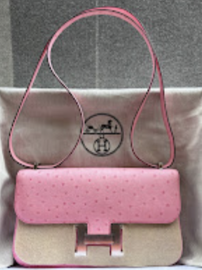 Hermes Constance Elan Bubblegum PHW K Ostrich ALTC1018