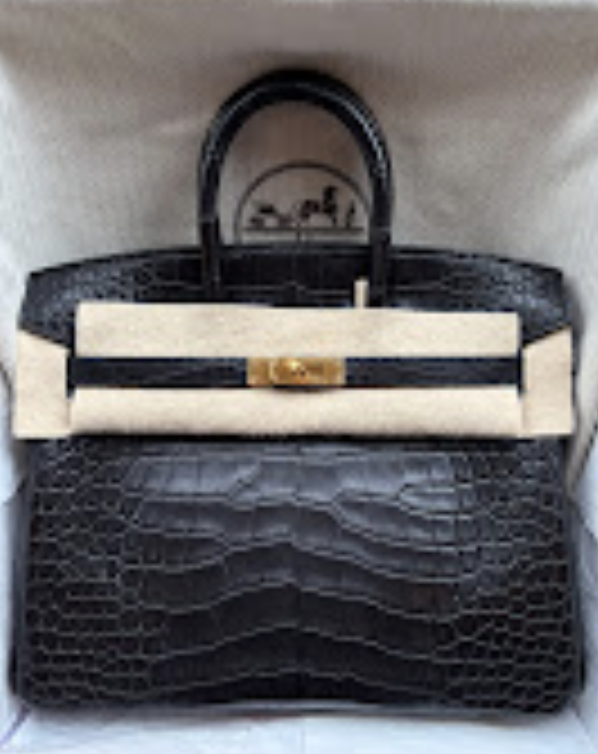 Hermes Birkin25 noir GHW B Matt Alligator ALTC1107
