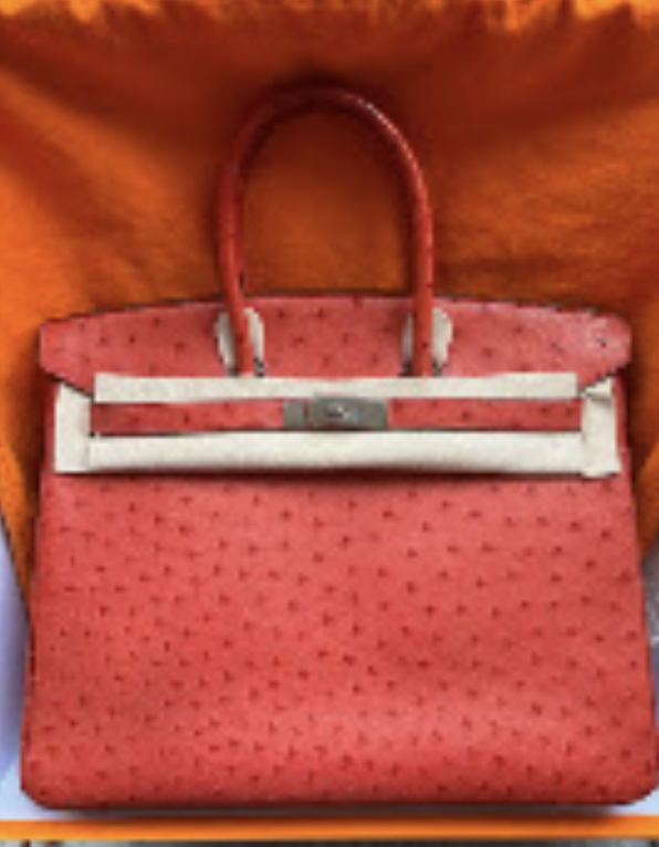 Hermes Birkin35(x) rouge casaque phw square j ostrich ALTC1143