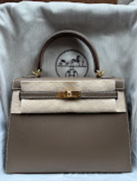 Hermes Kelly25 Etoupe GHW G Epsom ALTC1150