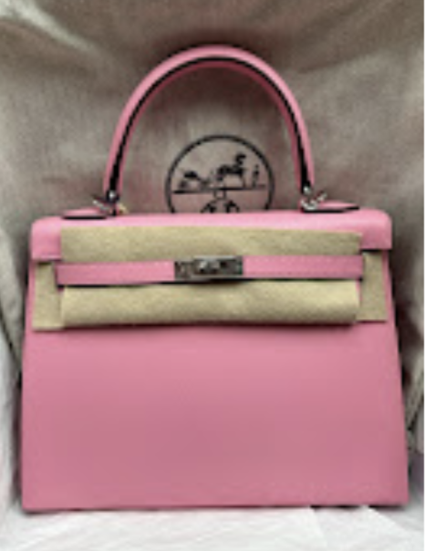 Hermes Kelly 25 Bubblegum / Brique(interior) U Madame ALTC1158