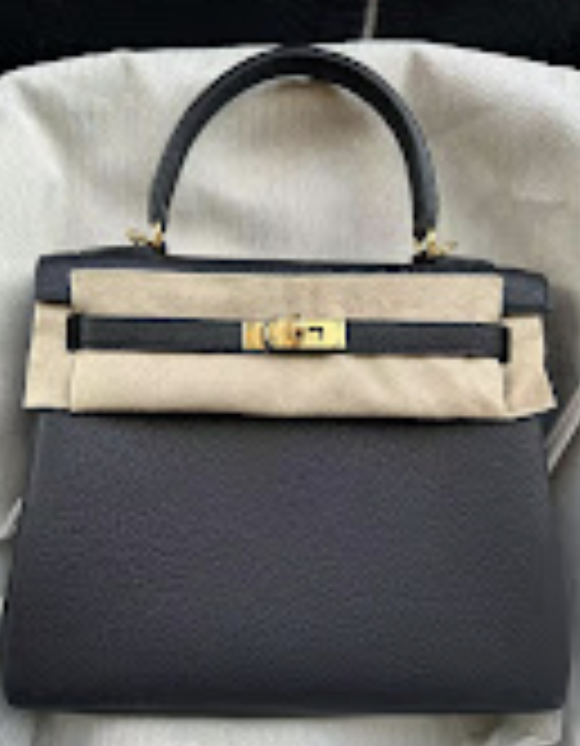 Hermes Kelly25(x) Black Ghw retourne K togo ALTC1161