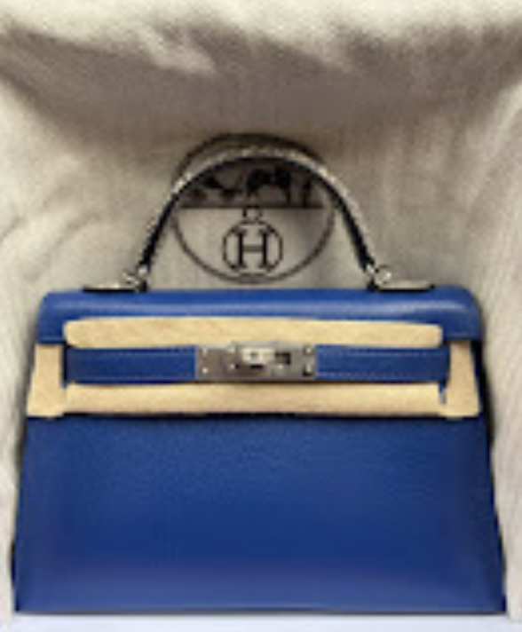 Hermes Mini Kelly Blue royal + ombré phw K Chèvre ALTC1170