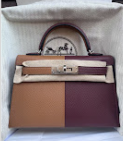 Hermes Mini Kelly casaque Rouge H + gold + rose lipstick PHW G Epsom ALTC1180