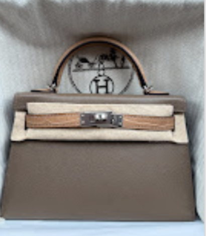 Hermes Mini Kelly touch Etoupe + chai phw G Madame/ alligator ALTC1181