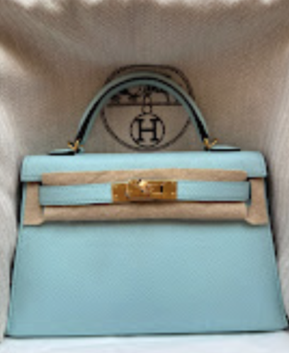 Hermes Mini kelly Blue zephyr GHW C epsom ALTC1184