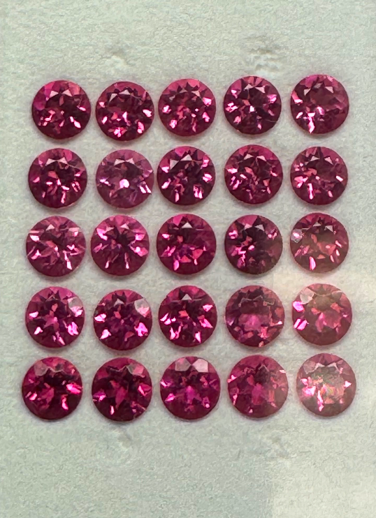 9.85CT ROUND RUBELLITE TOURMALINE SET DXBCS6227