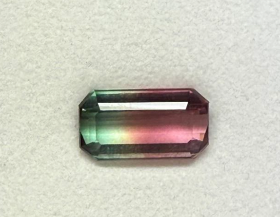 7.2CT EMERALD CUT BICOLOR TOURMALINE DXBCS6228