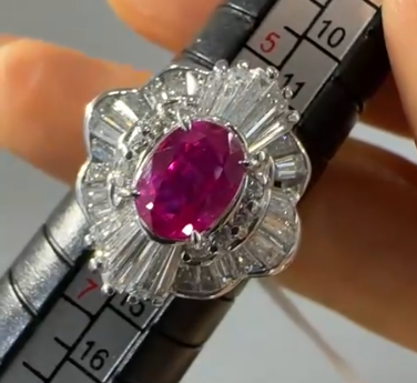 Pt900 Pink Sapphire Ring J05129Q443