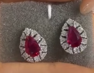 Pt950/Pt900 1.21ct each side Ruby Earrings J0724H95KN