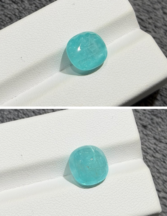 6.59ct Neon-blue Paraiba cat’s eye (2 in 1 cut & cab , from Mozambique, ULTRA RARE ) THAI0158