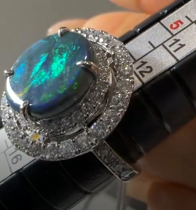 Pt900 Black Opal Ring J0803CVXWX