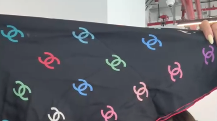 Chanel Black CC Multi colour SIlk Scarf AGC3849