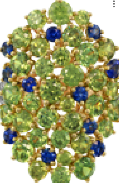 Demantoid Blue Sapphire Diamonds Ring R1370