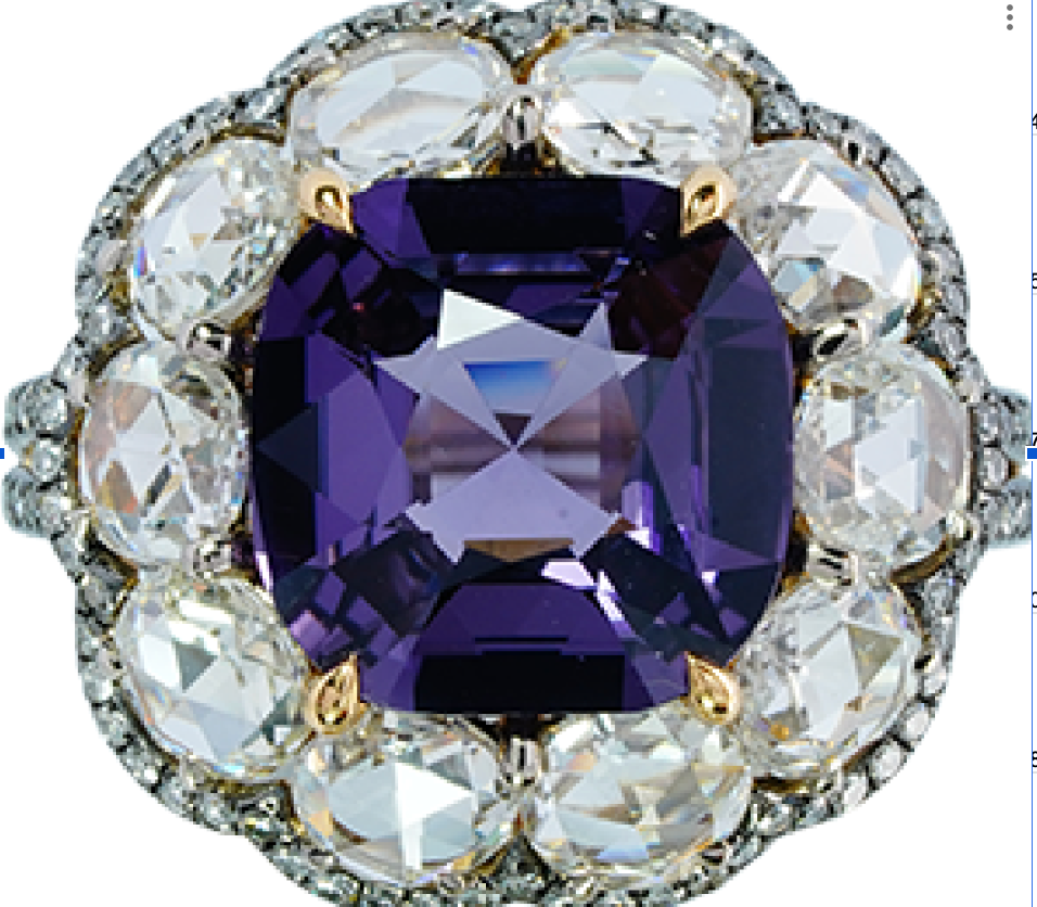 Spinel Rose Cut Diamonds Ring GRS R1514