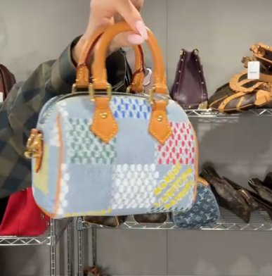 Damier Denim Speedy Bandouliere 18 B0728PMQMQ
