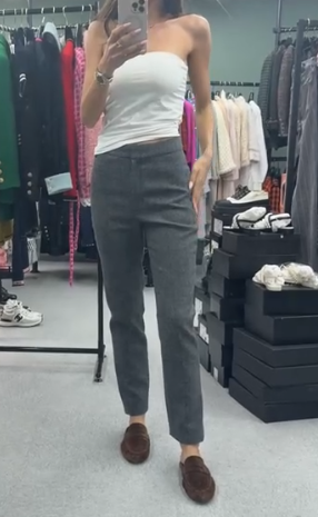 Chanel Grey Wool Pant 38 100436