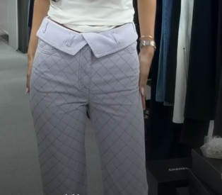 Chanel Lilac Stitch Jeans