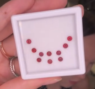1.55ct Red Spinel Melee Set Burma DXBCS6328