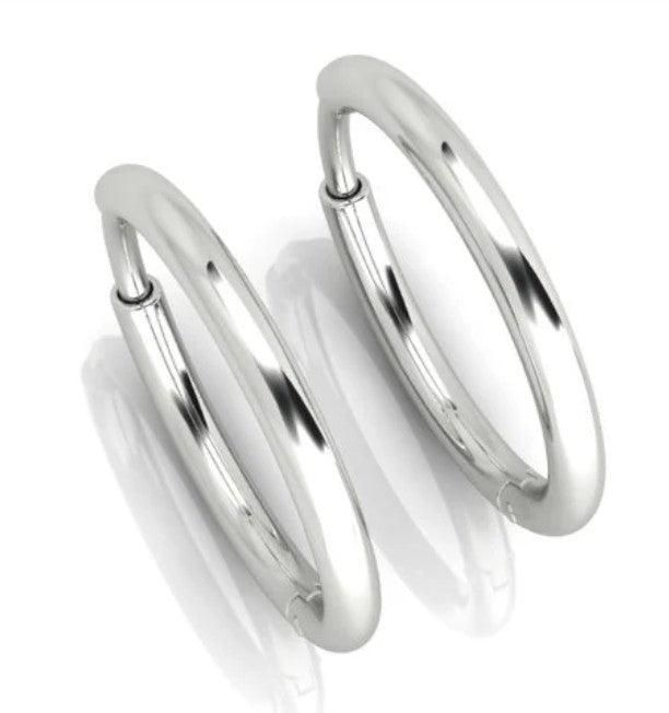 Huggie Earrings 18K White Gold