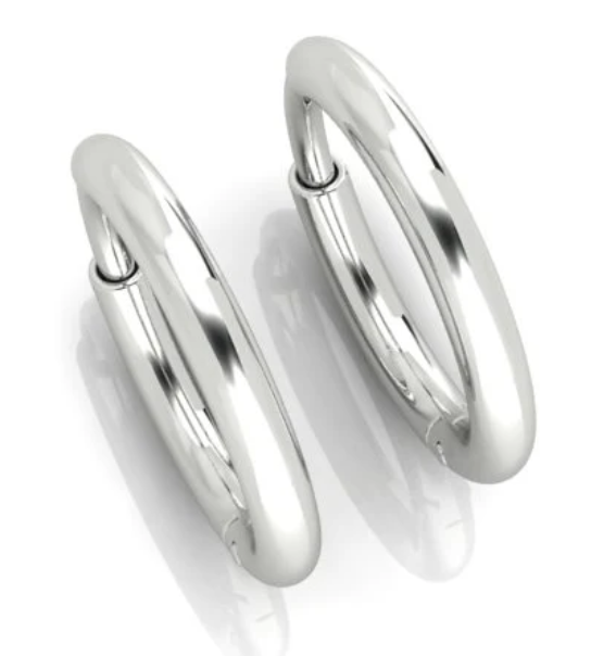 Huggie Earrings 18K White Gold