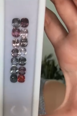 10.23ct cushion spinel set DXBCS4768