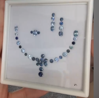 10.40ct Blue Sapphire Set 39pcs  DXBCS6451