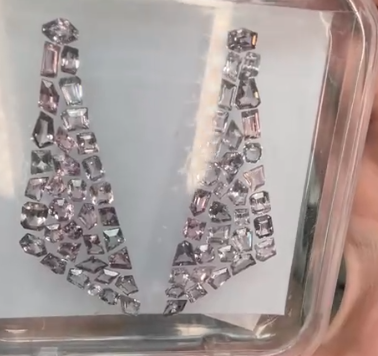 26.25ct spinel ear pendants set fancy cut DXBCS6457