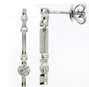 Gold Drop with 0.55ct Diamond Earrings in 18K White Gold