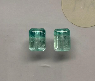 3.5CT EMERALD CUT NIGERIAN PARAIBA PAIR DXBCS6190
