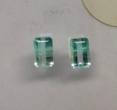 1.07CT EMERALD CUT NIGERIAN PARAIBA PAIR DXBCS6203