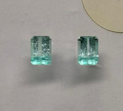 1.31CT EMERALD CUT NIGERIAN PARAIBA PAIR DXBCS6208