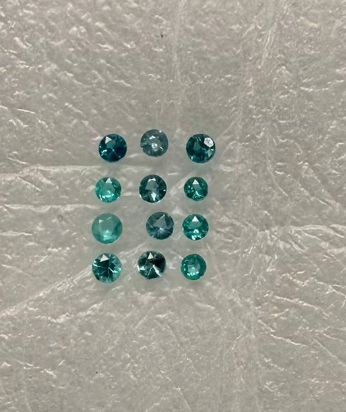 2ct BRAZIL PARAIBA ROUND SET DXBCS6867