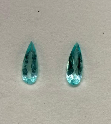 12x4.5ct MOZAMBIQUE PARAIBA PEAR PAIR DXBCS6880