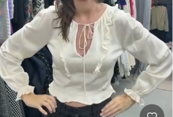 Chanel Cream Boho Light Knit Top 34 101657