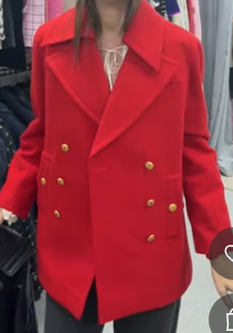 102450 Chanel red sunburst coat