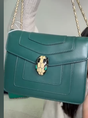 Bulgari dark forest green bag ALC4453