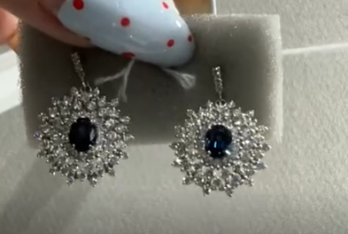 Pt900 Sapphire Earrings J0803KUDMU