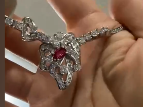 Pt900/Pt850 Ruby Necklace J0729REUC3