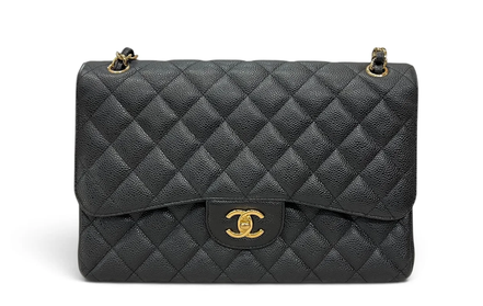 Chanel Classic Double Flap Jumbo in Caviar with GHW - Full Set