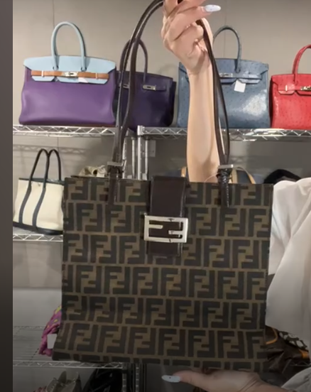 FENDI Canvas × Leather Brown SV Zucca Tote B0710SPDR4