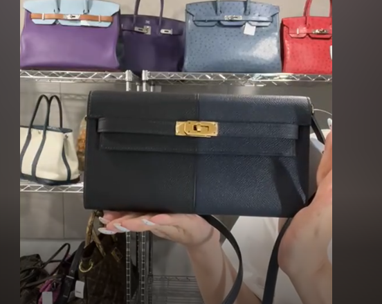 HERMES Epsom Black × Blue Indigo Kelly To Go B09229894L