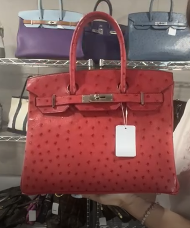 HERMES Ostrich Rouge Vif SV Birkin 30 B0927RBRUF