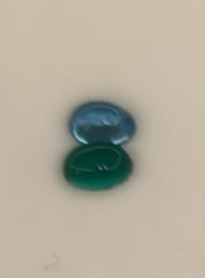 Topaz & agate stone Cabochons Pair (Stone & Ring Complete Set) bubble007
